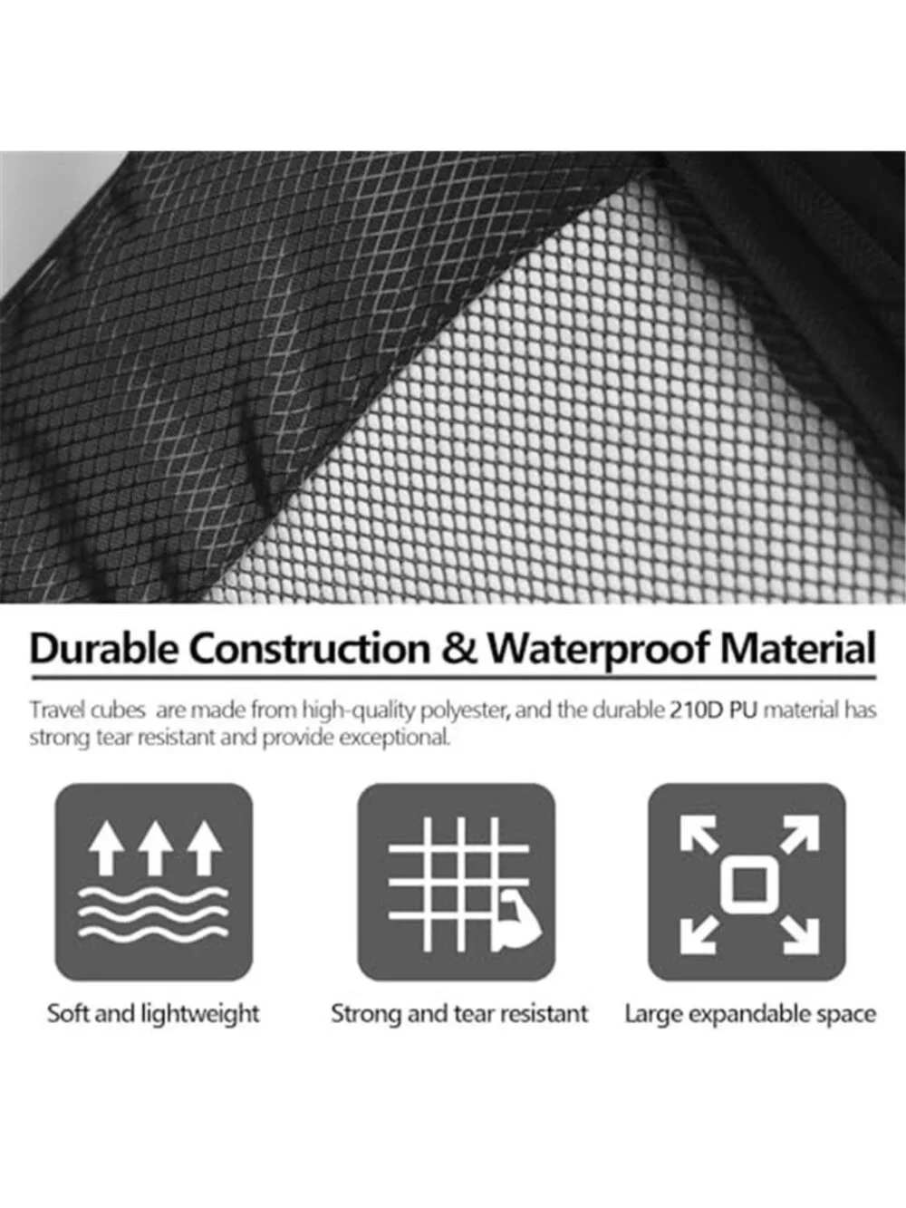 5 Piece Compression Packing Cubes Travel Luggage Organizer Bags Space Saving Set
